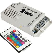 DC12V 5A Music Audio Sound 3 Ports RGB LED Controller With 24Key IR Remote for RGB Strip Light Freeshipping 2024 - buy cheap