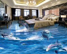beibehang 3d flooring Fashion HD wallpaper for walls 3 dDolphin World Bathroom Living Room Floor Wallpaper papier peint mural 3d 2024 - buy cheap
