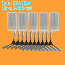 15pcs/lot Vacuum Cleaner Parts (HEPA Filter x5+ Side Brush x10) for Proscenic 790T robot Replacement kit 2024 - buy cheap