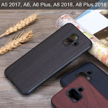 Vintage case for Samsung Galaxy A5 2017 A8 Plus 2018 A6 Plus A7 2018 A8 soft TPU &wood PU leather skin covers coque fundas 2024 - buy cheap