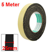 Uxcell  Hot Sale 5Meter 25mm x 2mm Single-side Adhesive Shockproof EVA Sponge Foam Tape Yellow, Black Insulation Tape 1PCS 2024 - buy cheap