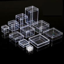 10pcs Small Boxes Square Transparent Plastic Jewelry Storage Case