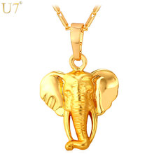 U7 Elephant Necklace Gold Color Pet Indian Jewelry Trendy Gift Animal Pendant For Women Men P787 2024 - buy cheap