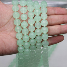 Круглые шарики из светло-зеленого кварца с кристаллами, 1 нить в упаковке, Рассыпчатая распорка для браслета «сделай сам», 4, 6, 8, 10, 12 мм 2024 - купить недорого