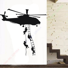 Pegatina adhesiva de vinilo para pared de helicóptero del ejército, arte de pared para dormitorio de niños, pegatinas de pared de Marines enormes, decoración del hogar, Envío Gratis 2024 - compra barato