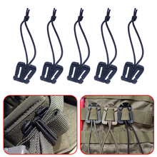 LETAOSK 10pcs Black Tactical Molle Elastic Tie-down Cord Strap Carabiner Webbing Buckle Clip Nylon EDC Outdoor 2024 - buy cheap