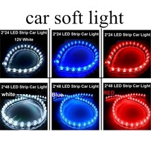 one pair 48cm 48LED 12V Decoration Waterproof LED Flexible Strips Car Light 3W high quality soft 2024 - buy cheap