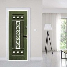 Creative 3D Door Sticker Dark Green Gate DIY Home Decor Decals Wallpaper Waterproof Mural For Bedroom Door Renovation 2024 - buy cheap