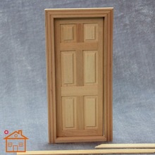 1:12 Dollhouse Miniature Wooden 6 square Door with Frame 2024 - buy cheap