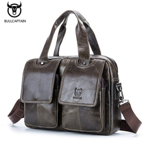 Мужской портфель из натуральной кожи, классический дизайн, Повседневная деловая сумка для офиса, сумка для ноутбука, сумка для путешествий 2024 - купить недорого