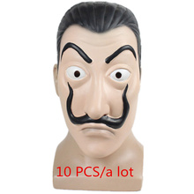 10pcs/lot Coplay Props Halloween Carnival Party Funny Tools Paper House La Casa De Papel Dali Latex  Mask 2024 - buy cheap