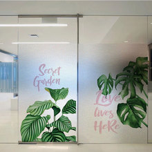 European rain forest leaves window Glass Film Sticker Custom Self-Adhesive Static Cling Privacy bathroom office home decorative 2024 - buy cheap