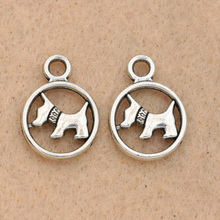 10 peças pingentes antigos de cães, pingente banhado a prata para pulseira, colar, jóias, acessórios de confecção diy, 17x14mm 2024 - compre barato