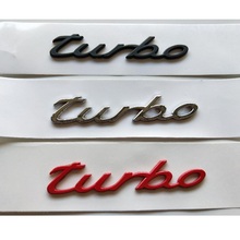 Chrome Black Red Letters " turbo " Words Car Trunk Lids Lip Front Badge Emblem Emblems Badges Sticker Decal 2024 - buy cheap