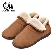 Winter Men Safety Shoes Warm Snow Boots For Mens Brown Ankle Boots Casual Sneakers Warm Suede Botas Hombre Fur Boots Big Size 2024 - buy cheap