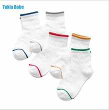 Dkla bebê meias de primavera para crianças, 5 pares 0-12 anos, cores combinando, meias de algodão, de malha 2024 - compre barato