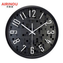 Airinou New Design 3D Black Box Picture Living Room Wall Clock Home Decor Personalized Glass Silent  Quartz Clock 2024 - buy cheap