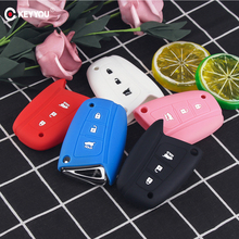 KEYYOU Silicone Car Remote Key Cover Case For Hyundai Solaris ix35 ix45 Accent Elantra Santa Fe 3 Button Key Cover Fob Protector 2024 - buy cheap