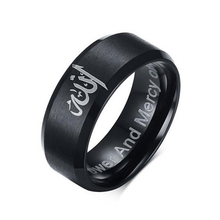 8 мм ширина черное кольцо из нержавеющей стали религия вера для мужчин Lucky Band титановое кольцо Размер США 6-13 2024 - купить недорого