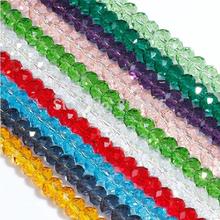 100Pcs/Lot 6mm*4mm Mixed Faceted Glass Crystal Rondelle Spacer Beads For Jewelry Making 18Colors In Total 2024 - buy cheap