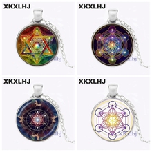 Metatron Cube Pendant Necklace Sacred Geometry Flower of Life Jewelry Chakra Spiritual Necklace Women Magic Hexagram Choker 2024 - buy cheap