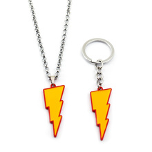 llaveros Movie Shazam Keychain Men Metal Lightning Logo Pendant Key Chain Enamel Key Ring Women Car Jewelry New porte clef homme 2024 - buy cheap