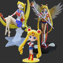 Фигурки аниме, экшн-фигурки Sailor Moon, набор из крыльев, ПВХ, игрушки для торта Sailor Moon, модель украшения, игрушка, кукла, подарки 2024 - купить недорого