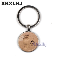 XKXLHJ New interesting design footprint Dog LOVER Dog Paw and Footprint keychain souvenir keychain unique jewelry 2024 - buy cheap