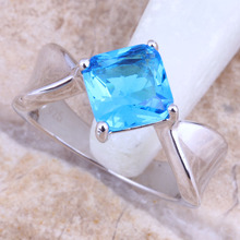 Zircônia cúbica azul excelente prata chapeada tamanho 6 / 7 / 8 / 9 / 10 r1519 do anel da categoria 2024 - compre barato