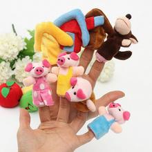 8 pcs/set Animal Finger Puppets 3 Little Pigs Fairy Tale Hand Puppet Plush Toy Cartoon Cute Boll Children Gift Toy Decoration 2024 - buy cheap