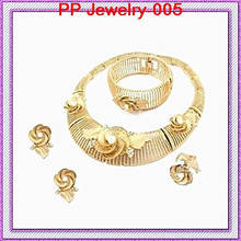 High Quality Gold Color Big Rose Flower Jewelry Set Luxury Women Gift Big Jewelry Set Necklace,BangleRing Earrings 2024 - купить недорого