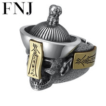 FNJ 925 Silver Ring Punk Skull Jewelry New Fashion S925 Sterling Thail Silver Rings for Men Adjustable Size 9-11.5 2024 - buy cheap