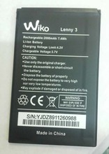 Original wiko lenny 3 phone battery 2000mah 3.7V for wiko lenny 3 Quad Core Android 5.1 Cell Phone-free shipping 2024 - buy cheap