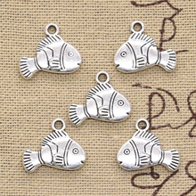 12pcs Charms Lovely Fish 17x14mm Antique Pendant Fit Vintage Tibetan Silver Color DIY Handmade Jewelry 2024 - buy cheap
