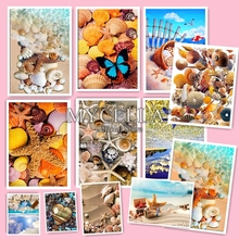 Full,Diamond Embroidery,diy,Diamond Painting shell,sea Scenery,Conch,Seashell,Cross Stitch,Diamond Mosaic,Needlework,Crafts,art 2024 - buy cheap