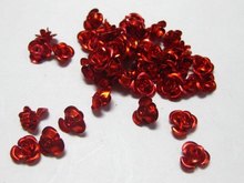 200 Red Aluminum Metal Rose Flower Beads 6mm Finding 2024 - buy cheap