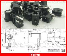 50PCS Black 5.5mm X 1.65mm DC Female socket 1.7mm DC Plug PCB Panel Soldering 2024 - buy cheap