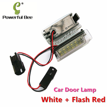 2 x New Double colors white and red LED car welcome door lamp CANBUS lights bulb for Prius Wish Camry Vellfire Crown Mark X 2024 - buy cheap