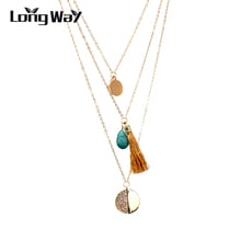 LongWay Fashion Necklace for women Multilayer Necklaces & Pendants Collares Choker Tessal Necklace Woman Jewelry SNE160058103 2024 - buy cheap