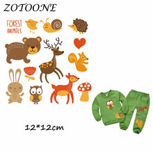 ZOTOONE Patches for Clothing FOREST ANIMAL Heat Transfer DIY Accessory Decoration Iron on Patch Beaded Applique Clothes T Shirt 2024 - buy cheap