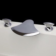 Grifo moderno para lavabo de baño, grifería de 3 agujeros, acabado cromado, montado en cubierta, envío gratis 2024 - compra barato