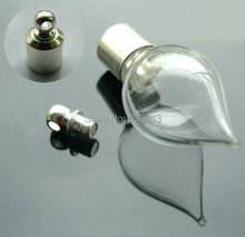Ship Free! 30pcs 6mm peach heart Miniature Wishing Bottle Glass clear tube Perfume essential oil charm vial pendant SCREW CAP 2024 - buy cheap