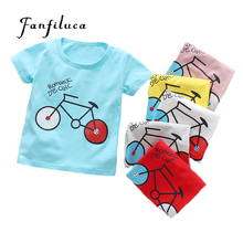 Fanfiluca Baby Boy T Shirts Bicycle Pattern T-shirt Summer Short Sleeve T-Shirts Cotton Baby Boy Clothes 2024 - buy cheap