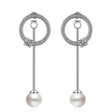KOFSAC Korean Temperament Long 925 Sterling Silver Earrings For Women Engagement Minimalism Zircon Round Pearl Earring Jewelry 2024 - buy cheap