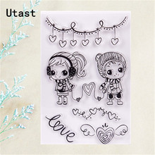 Lovers Boy Girl Clear Silicone Stamps /Transparent Rubber Stamp for DIY Scrapbooking /Photo Album Decorative Craft Making 2024 - buy cheap
