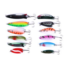 12pcs/Set Artificial Trout Spoon Fishing Lures Spinner Baits  Bass Tackles Set Assorted Carp Fishing Sheet Lure Baits 2024 - buy cheap