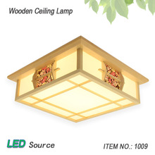 Luminária de teto em estilo japonês quadrado com madeira de carvalho natural e tampa de teto em led com grade de papel decoração para teto pinus sylvestris 2024 - compre barato