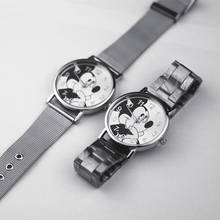 Relogios Femininos 2018 Fashion Famous Brand Mickey Cartoon Quartz Watch Women Stainless Steel Crystal Dress Watches reloj mujer 2024 - buy cheap