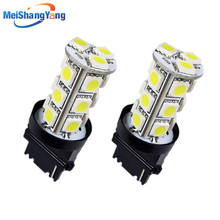 Bombilla LED blanca T25 para coche, luces externas de señal de giro, 18 SMD, 3156, 3056, p27w, 12V, 2 uds. 2024 - compra barato