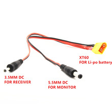 Power supply line XT60 Plug DC Cable connect Lipo battery and Monitor display and Boscam 5.8G 5.8Ghz Receiver for FPV Aeria 2024 - buy cheap